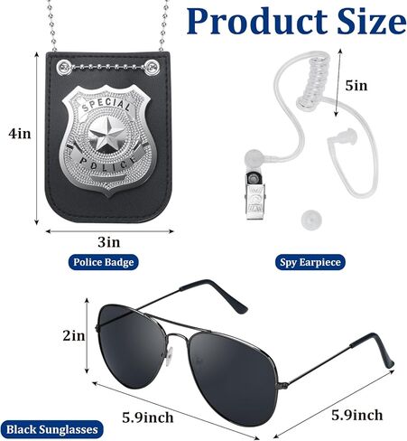 Security Hats, Security Guard Costume Accessories Include Agent Hat Baseball Cap with Police Officer Badge, Secret Service Earpiece and Black Sunglasses, 3D Embroidered Cop Hat for Men Women in Kuwait