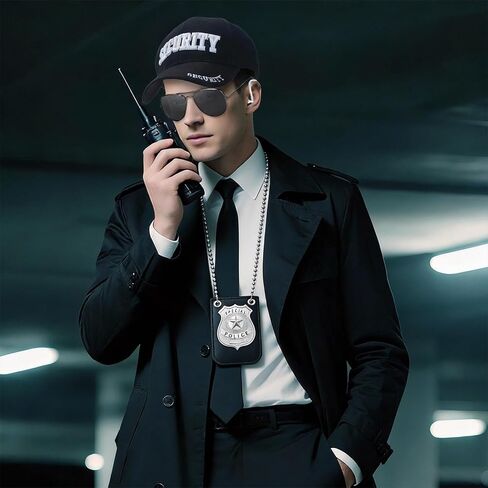 Security Hats, Security Guard Costume Accessories Include Agent Hat Baseball Cap with Police Officer Badge, Secret Service Earpiece and Black Sunglasses, 3D Embroidered Cop Hat for Men Women in Kuwait