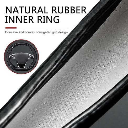 1 PC Steering Wheel Cover, D-shaped Breathable Steering Wheel Sleeve, Non-slip Leather Steer Cover for Four Seasons, Universal Steer Accessories for Most Cars (Carbon Fiber Black) in Kuwait