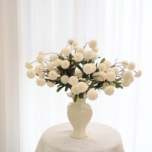 12Pcs Fake Kiku Flowers, Artificial Small Chrysanthemum Balls with Stems, Faux Silk Mini Pompon Mums for Vase Floral Arrangement DIY Bouquets Wedding Party Table Centerpieces Home Decor (No Vase) in Saudi Arabia