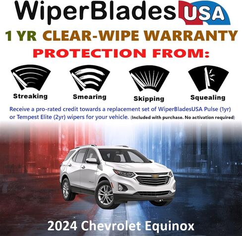 WiperBladesUSA Wiper Blades Set w/ 1yr warranty compatible with Chevrolet Equinox 2024 Wipers (Set of 3) w/Rear Wiper Pulse Wipers in Saudi Arabia