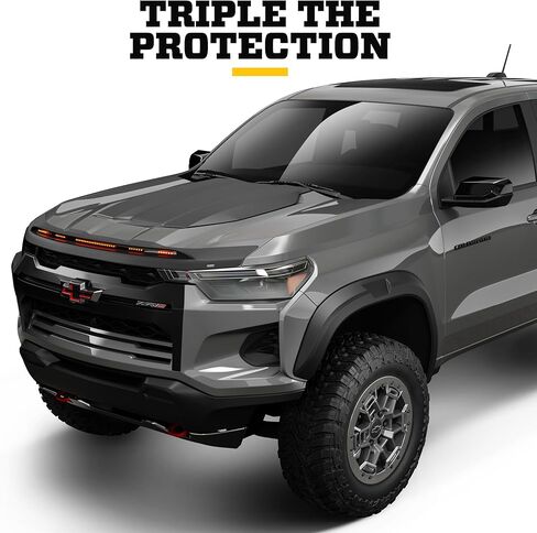 بطانات أجش Aeroskin Lightshield PRO | يناسب 2016-2023 تويوتا تاكوما | عاكس جانبي منخفض/درع الحشرات قطعة واحدة. أسود | 2820079 in Kuwait