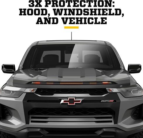 بطانات أجش Aeroskin Lightshield PRO | يناسب 2016-2023 تويوتا تاكوما | عاكس جانبي منخفض/درع الحشرات قطعة واحدة. أسود | 2820079 in Kuwait