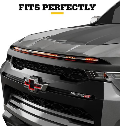 بطانات أجش Aeroskin Lightshield PRO | يناسب 2016-2023 تويوتا تاكوما | عاكس جانبي منخفض/درع الحشرات قطعة واحدة. أسود | 2820079 in Kuwait