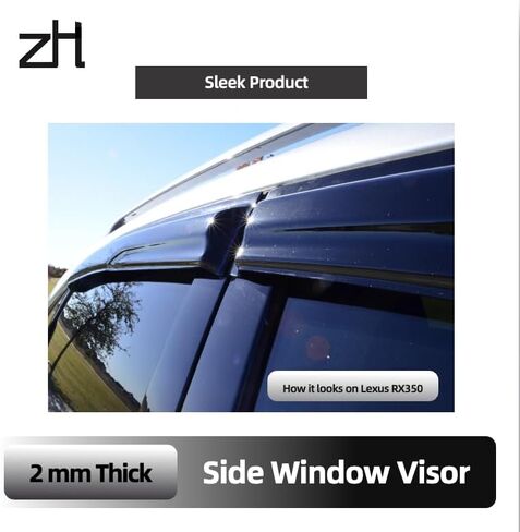 Fits for Nissan Versa Sedan 2012 2013 2014 2015 2016 2017 2018 2019; Premier 2mm-Thick, Safe Sun, Rain, Wind Deflector, Front & Rear Window Vent Visors, Tape-On Outside-Mount,4-Pcs in Saudi Arabia