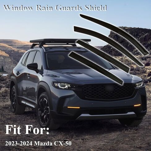 Window Visors Rain Guards Fit for Mazda CX-50 2023-2024, Extra Durable Window Deflectors for CX-50 2023 2024, Tape-On Style Side Vent Window Visors for Cars 4 Rain Guards in Kuwait