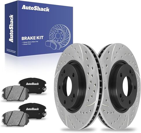 AutoShack Front Vented Brake Rotors + Ceramic Pads 6-PC Brake Kit Replacement for 2006-2010 Hyundai Sonata 11.81" (300 mm) in Saudi Arabia