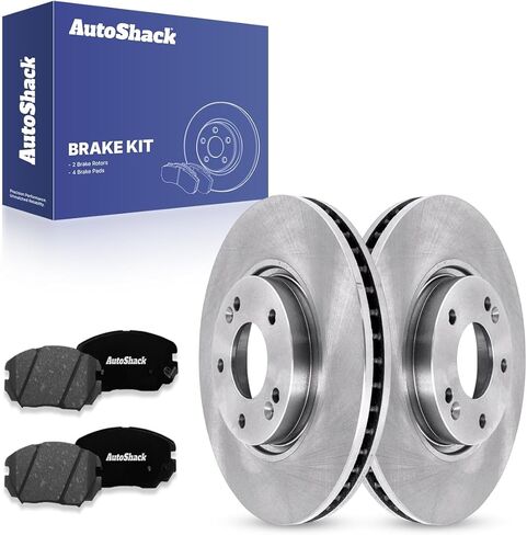 AutoShack Front Vented Brake Rotors + Ceramic Pads 6-PC Brake Kit Replacement for 2006-2010 Hyundai Sonata 11.81" (300 mm) in Saudi Arabia