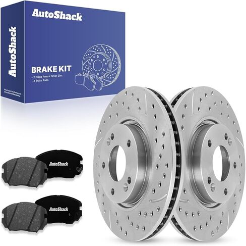 AutoShack Front Vented Brake Rotors + Ceramic Pads 6-PC Brake Kit Replacement for 2006-2010 Hyundai Sonata 11.81" (300 mm) in Saudi Arabia