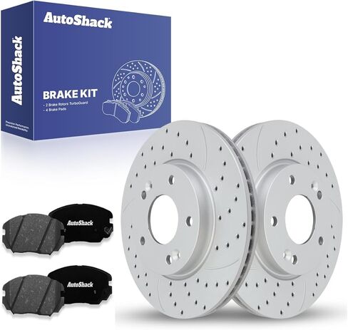 AutoShack Front Vented Brake Rotors + Ceramic Pads 6-PC Brake Kit Replacement for 2006-2010 Hyundai Sonata 11.81" (300 mm) in Saudi Arabia