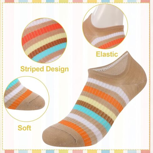 7 Pairs Fashion Striped Ankle Socks for Women Teen Girls Cute Colorful Casual Cotton Tube Socks for Sport Outgoing in Saudi Arabia
