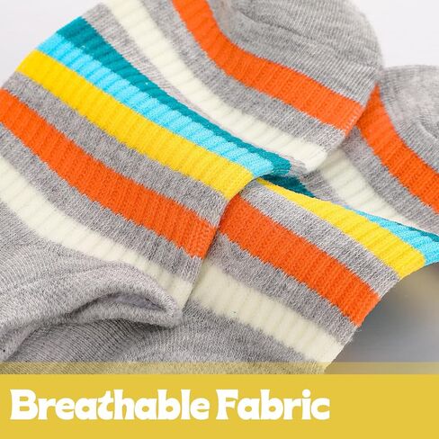 7 Pairs Fashion Striped Ankle Socks for Women Teen Girls Cute Colorful Casual Cotton Tube Socks for Sport Outgoing in Saudi Arabia
