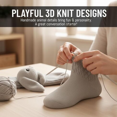 زوج واحد من جوارب الحيوانات ثلاثية الأبعاد، جوارب معانقة للحيوانات للرجال والنساء، جوارب جديدة ناعمة ومريحة، مثالية للارتداء اليومي، الطقس البارد، تقديم الهدايا، الاسترخاء في المنزل in Kuwait