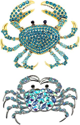 1pcs Shimmering Rhinestone Crab Brooch, Dazzling Sea Creature Accessory for Parties, Casual Wear and Gifting in Saudi Arabia