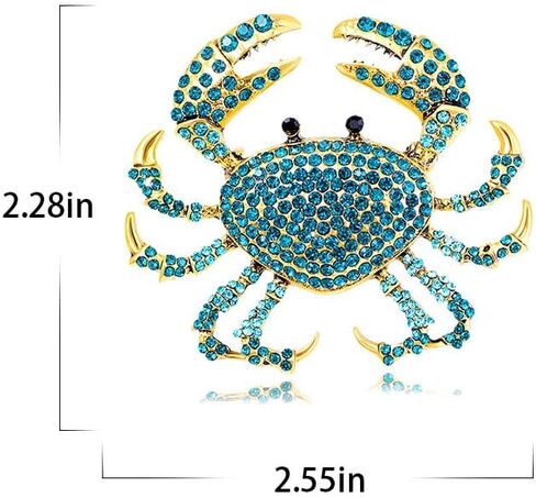 1pcs Shimmering Rhinestone Crab Brooch, Dazzling Sea Creature Accessory for Parties, Casual Wear and Gifting in Saudi Arabia