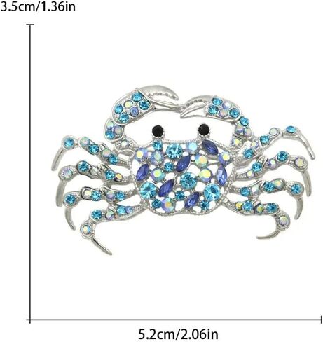 1pcs Shimmering Rhinestone Crab Brooch, Dazzling Sea Creature Accessory for Parties, Casual Wear and Gifting in Saudi Arabia