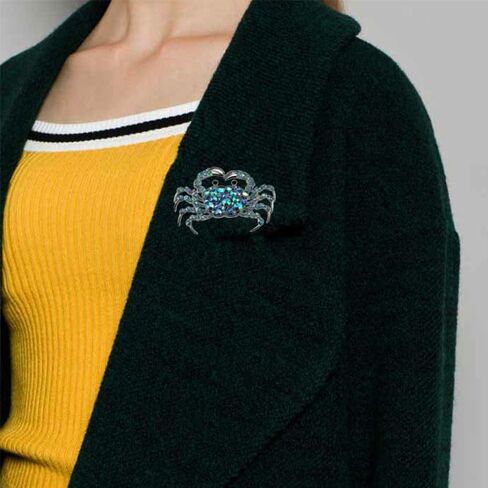 1pcs Shimmering Rhinestone Crab Brooch, Dazzling Sea Creature Accessory for Parties, Casual Wear and Gifting in Saudi Arabia