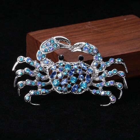 1pcs Shimmering Rhinestone Crab Brooch, Dazzling Sea Creature Accessory for Parties, Casual Wear and Gifting in Saudi Arabia