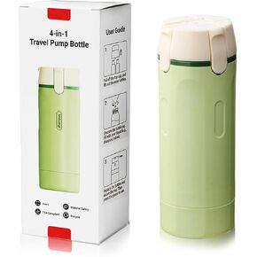 4 in 1 Travel Dispenser Bottles Shampoo Refillable Leak Proof TSA Compliant Size Containers Toiletries Toiletry with Pump Design Portable Organizer Conditioner Lotion Cream Vacation (Green) in Saudi Arabia
