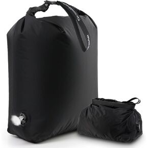 حقيبة غسيل مضغوطة للسفر، حقيبة توفير مساحة خالية من المضخات للملابس المتسخة، حقيبة جافة رطبة مقاومة للماء قابلة لإعادة الاستخدام، حقيبة غسيل للسفر للأمتعة والتعبئة وحقيبة السفر (قطعة واحدة) (أسود، كبير) in Kuwait