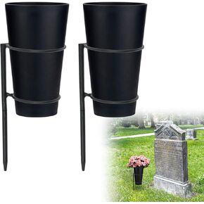 مزهريات معدنية للمقبرة حامل زهور مع مسامير مزهريات تذكارية لديكورات مزهرية القبر لحامل زهور مزهرية المقبرة للقبر التذكاري في ساحة العشب وديكور شاهد القبر مع DIY بحرية (2) in Kuwait