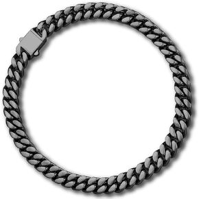 سلسلة ربط كوبية من الفولاذ المقاوم للصدأ للرجال عرض فضي/ذهبي/أسود (5/7/9/11 مم) وقلادة هيب هوب بطول 18-26 بوصة، مجوهرات رجالي (يتضمن صندوق الهدايا) in Kuwait