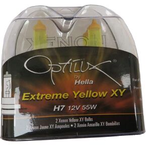 Hella H71070702 مصابيح إضاءة Optilux Extreme Yellow H7 12V 55W، عبوة من 2 in Kuwait