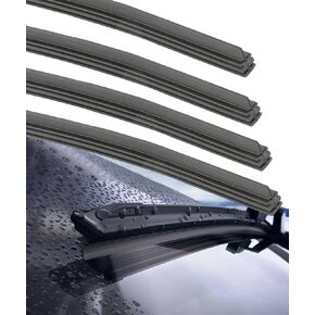 4PCS Wiper Blade Refill,Car Accessories 28" Adjustable Frameless Window Boneless Insert,Automotive Replacement Windshield Wiper Blade Refills Rubber Strip,Fit for Most Cars,Buses,Vans,Trucks in Kuwait