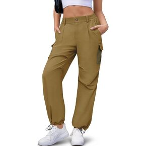 Cargo Pants Women Summer 2026 - Contrast Pockets Lightweight Travel Hiking Drawstring Casual Streetwear Trousers in Kuwait