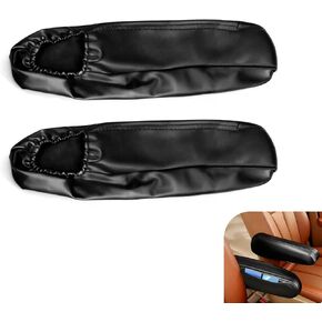 2PCS Car Armrest Cover, Stretch Scratch-resistant Leather Car Armrest Protector, All Seasons Soft Arm Rest Covers Pad with Storage Bag, Universal for Most Vehicles (Black) in Kuwait
