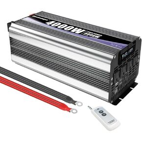 محول طاقة 3000 وات 12 فولت إلى 110 فولت/120 فولت تيار مستمر إلى تيار متردد مع شاشة LCD وجهاز تحكم عن بعد و4 منافذ تيار متردد محول سيارة للسيارة والقوارب RV خارج الشبكة للنظام الشمسي in Kuwait