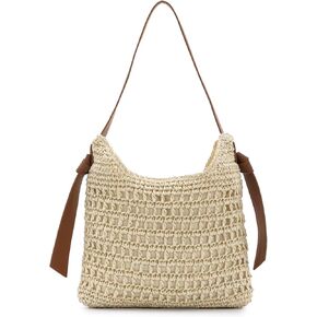 KUANG! Women's Straw Bags Beach Tote Bag Handwoven Hobo Bag PU Handle Large Summer Straw Bag in Saudi Arabia