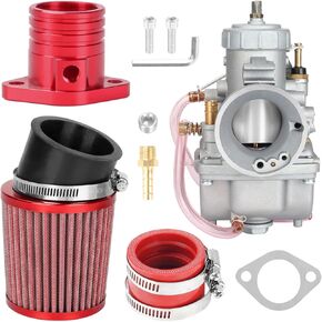 VM34 Carburetor Carb Kit for Mini Bikes Go Karts GX390 GX340 GX270 420CC 301CC 11HP 13HP 9HP Engine Lawnmower Water Pump Pressure Washer Air Filter Intake Manifold Pipe CNC Inlet Parts Gasket Red in Kuwait