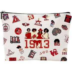 Sorority Gifts for Women DST Make Up Bag 1913 Sigma Theta Paraphernal Gifts for Girls Delta Cosmetic Bag Gift, Style 2 in Kuwait