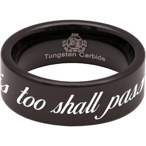 Friends of Irony Tungsten Carbide This Too Shall Pass Ring Wedding Band Anniversary Ring for Men and Women 8mm in Saudi Arabia