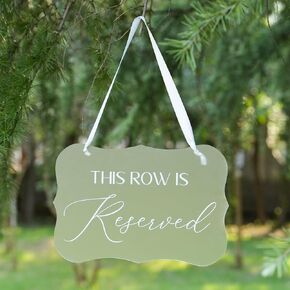 2 Pack This Row Is Reserved Sign for Wedding Set Frosted Acrylic Wedding Ceremony Seating Chairs Aisle Decor Table Signs in Kuwait