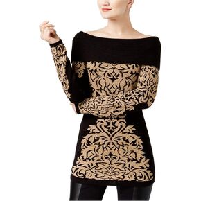 INC Womens Off The Shoulder Fitted Tunic Sweater Black S in Saudi Arabia