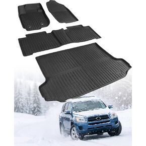 Floor Mats Cargo Liner for Toyota RAV4 2012-2006 (5 Seats Only) All Weather Carpet for RAV-4 2006 2007 2008 2009 2010 2011 2012 TPE Rubber Car Mats & Trunk Mat Accessories Full Set in Kuwait