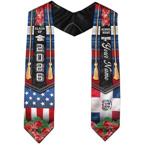 IZI POD Custom Dominican Graduation Stole, Dominican American Flag Graduation Sash, Gifts for Students, College, University in Kuwait