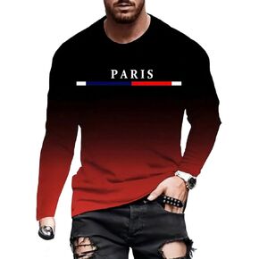 قمصان SHENHE الرجالية ذات الأكمام الطويلة ورقبة دائرية كاجوال مطبوعة عليها العلم الإيطالي برسومات ميلانو in Kuwait