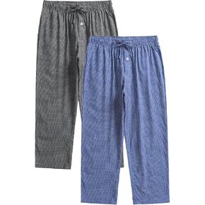 Esenchel Men's Plaid Cotton Pajama Pants Lightweight Sleep Lounge Pants in Kuwait