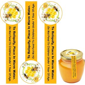 120PCS Tamper Proof Pure Honey Stickers, Bottle Lid Seal Labels for Honey Jars, Tamper Evident Stickers for Honey Sales Stores Business(1"x3.5") in Kuwait
