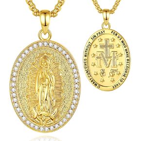 AEONSLOVE Virgin Mary Necklace Virgen de Guadalupe Religious Jewelry Gifts for Women in Kuwait