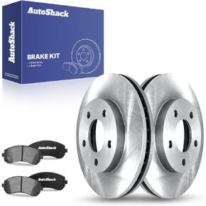 دوارات الفرامل ذات التهوية الأمامية من AutoShack + وسادات سيراميك 6 قطع بديلة لمجموعة الفرامل لـ 2002-2007 Buick Rendezvous 2001-2005 Pontiac Aztek 10.83 بوصة (275 مم) in Kuwait