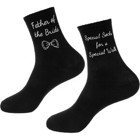 Father of the Bride Gifts, 1Pair Black Socks Gifts for Father-in-Law, Special Father of the Groom Wedding Gift for Dad from Bride, Black in Kuwait