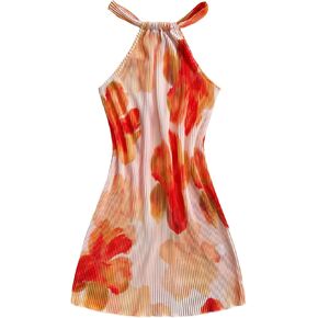 فستان نسائي من Floerns بطبعة زهور مع رسن بدون أكمام وطيات بوهو فساتين قصيرة in Kuwait