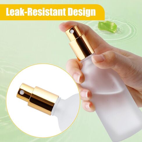 30 Pcs Glass Spray Bottle, 3.4 oz/ 100 ml Perfume Empty Bottles, Frosted Glass Spray Bottles, Refillable Clear Decorative Bottle with Gold Fine Mist Sprayer Pump for Face Body Travel in Kuwait