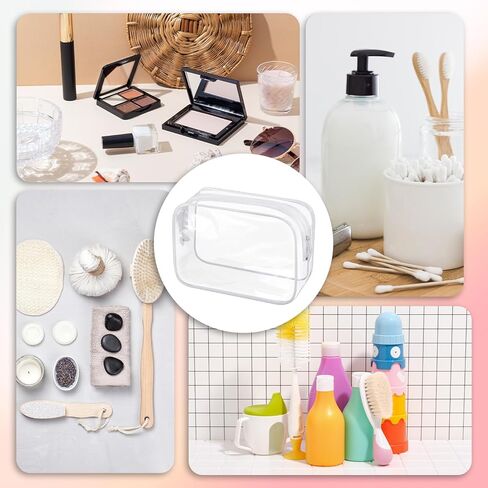 28 Pack Clear Cosmetic Bags Makeup Bags Bulk, Portable Waterproof Travel Toiletry Bag Organizer Plastic Toiletry Carry Pouch with Zipper, for Travel Women Men Bathroom Organizing, 7.1"x 4.7"x 2.4" in Saudi Arabia