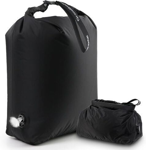 حقيبة غسيل مضغوطة للسفر، حقيبة توفير مساحة خالية من المضخات للملابس المتسخة، حقيبة جافة رطبة مقاومة للماء قابلة لإعادة الاستخدام، حقيبة غسيل للسفر للأمتعة والتعبئة وحقيبة السفر (قطعة واحدة) (أسود، كبير) in Kuwait