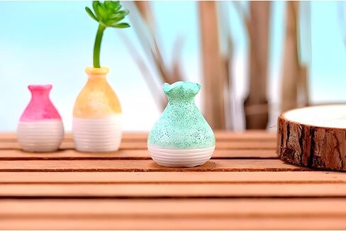 9 Pcs Mini Bud Vases Set - Tiny Resin Flower Vases with Ceramic Imitation Design for Mini Flower Arrangements, DIY Decor, Fairy Garden Accessories, Tabletop & Home Decorations, Gift for Plant Lovers in Kuwait